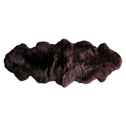 Sheepskin Rug - Chocolate - natural - Black - Black