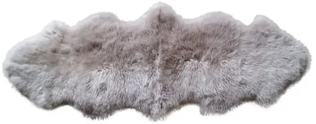 2'x6' Abella Sheepskin Rug - Taupe - natural - Gray - Gray