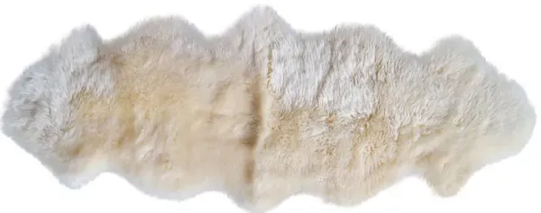 2'x6' Wellington Sheepskin Rug - Gold - natural - Ivory - Ivory