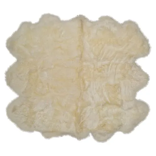 5'9"x6' Wellington Sheepskin Rug - Gold - natural - Beige - Beige