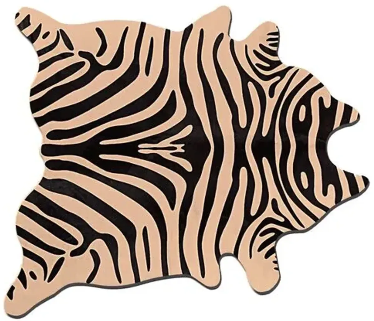 6'x7' Zebra Print Hide - Black - natural