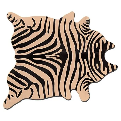 6'x7' Zebra Print Hide - Black - natural