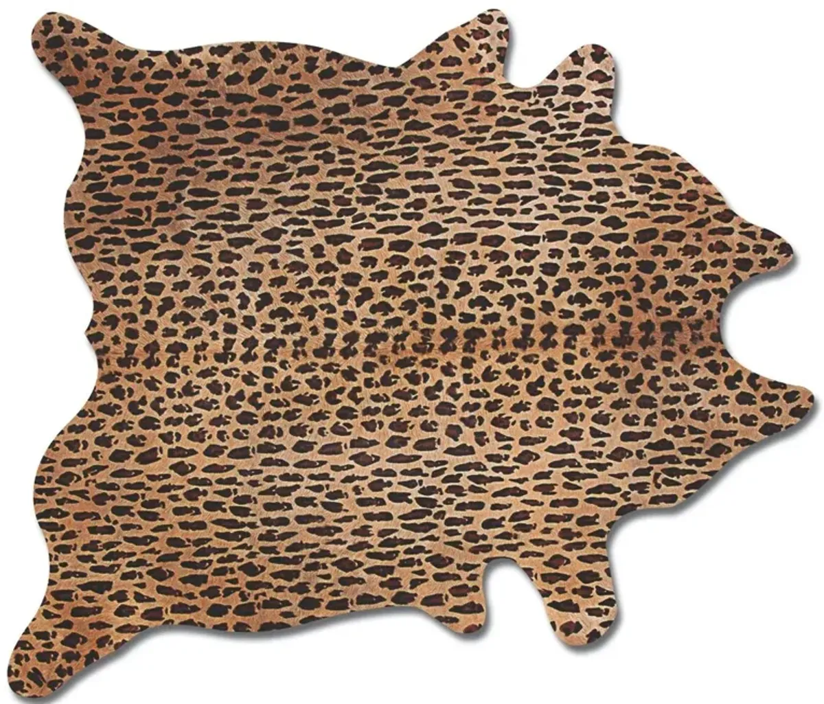 6'x7' Cheetah Print Hide Rug, Brown