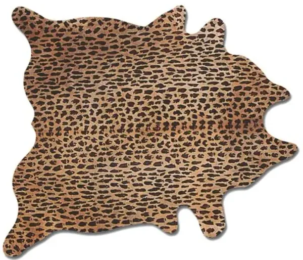 6'x7' Leopard Print Hide - Brown/Black - natural
