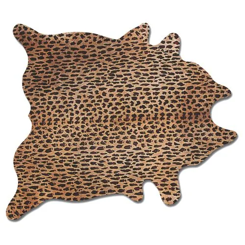 6'x7' Leopard Print Hide - Brown/Black - natural