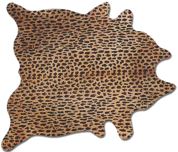 6'x7' Leopard Print Hide, Brown/Black