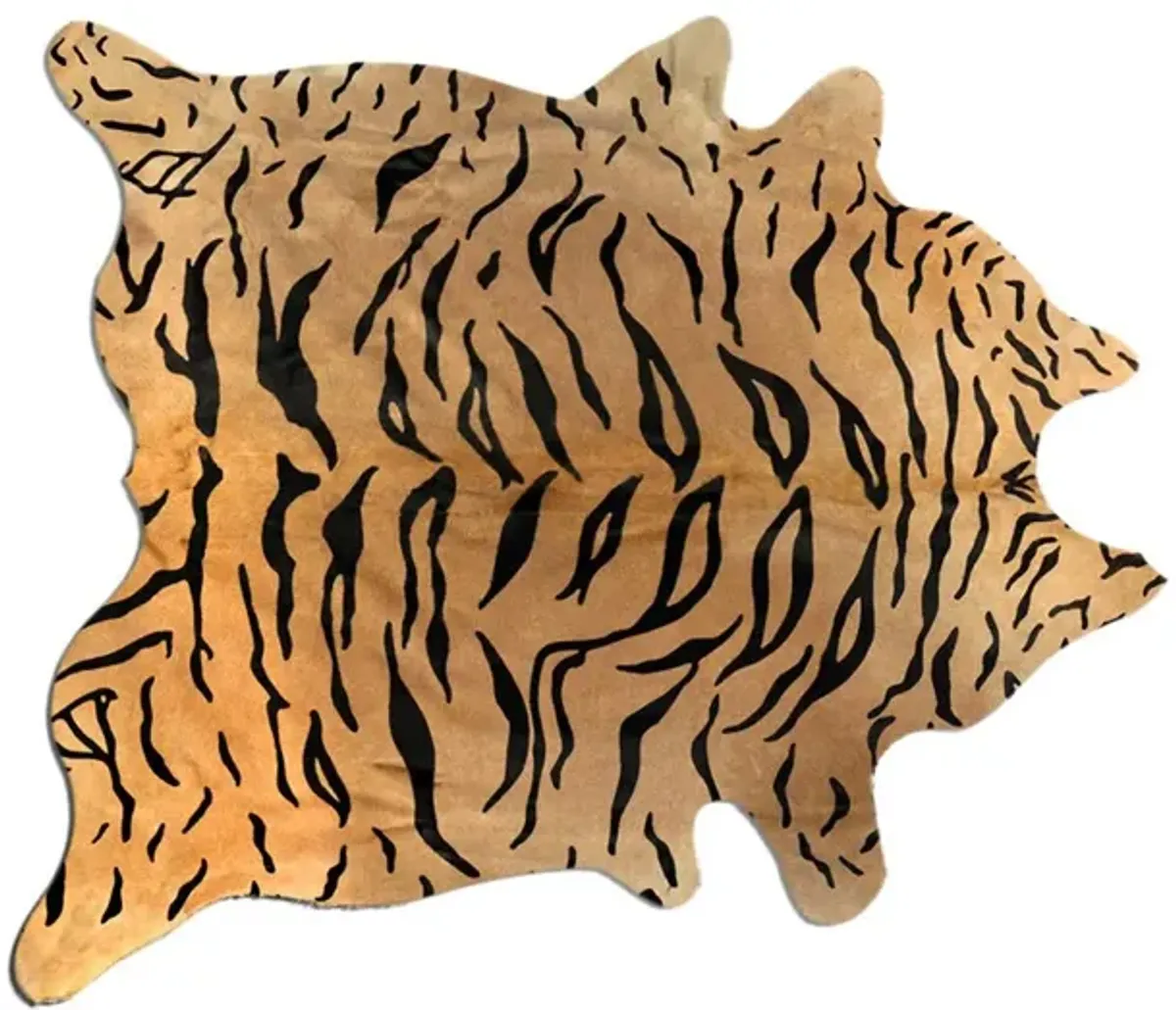 6'x7' Tiger Hide, Chocolate/Natural