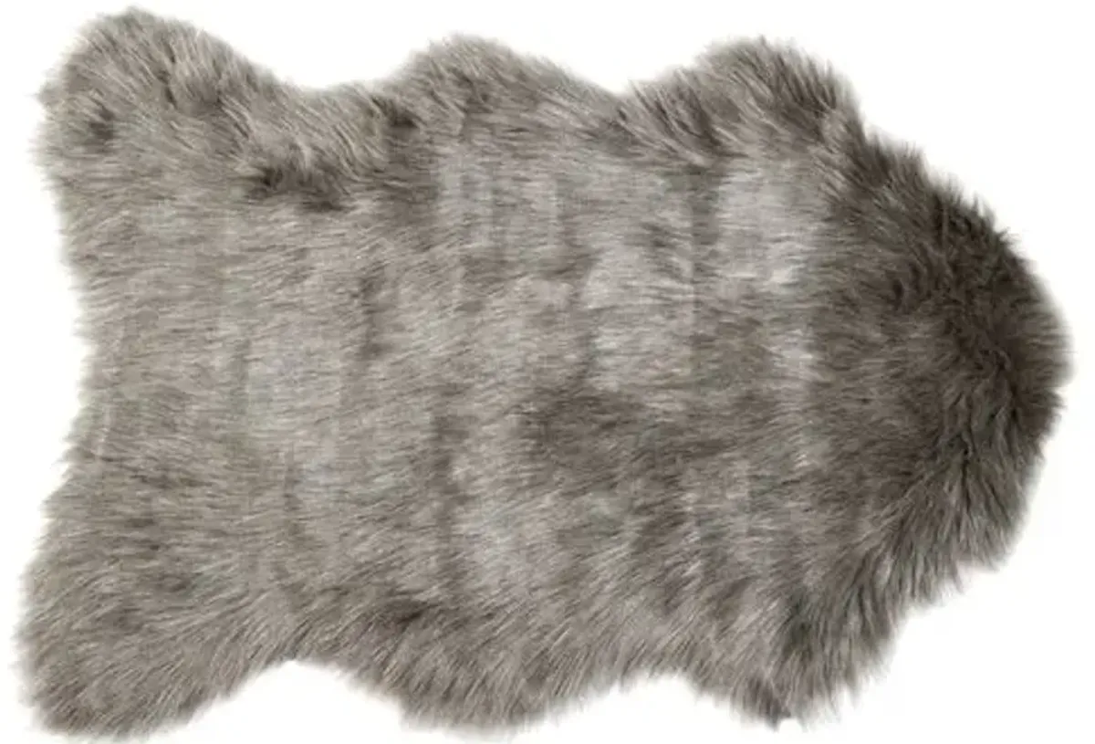 2'x3' Gordon Faux-Sheepskin Rug - Gray - Gray