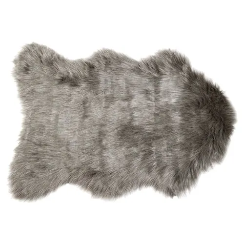 2'x3' Gordon Faux-Sheepskin Rug - Gray - Gray