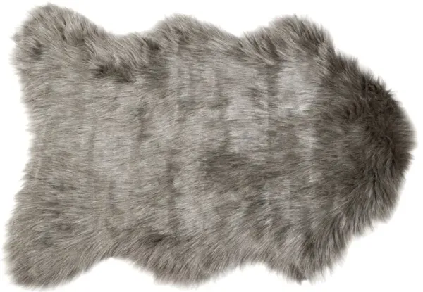 2'x3' Gordon Faux-Sheepskin Rug - Gray - Gray