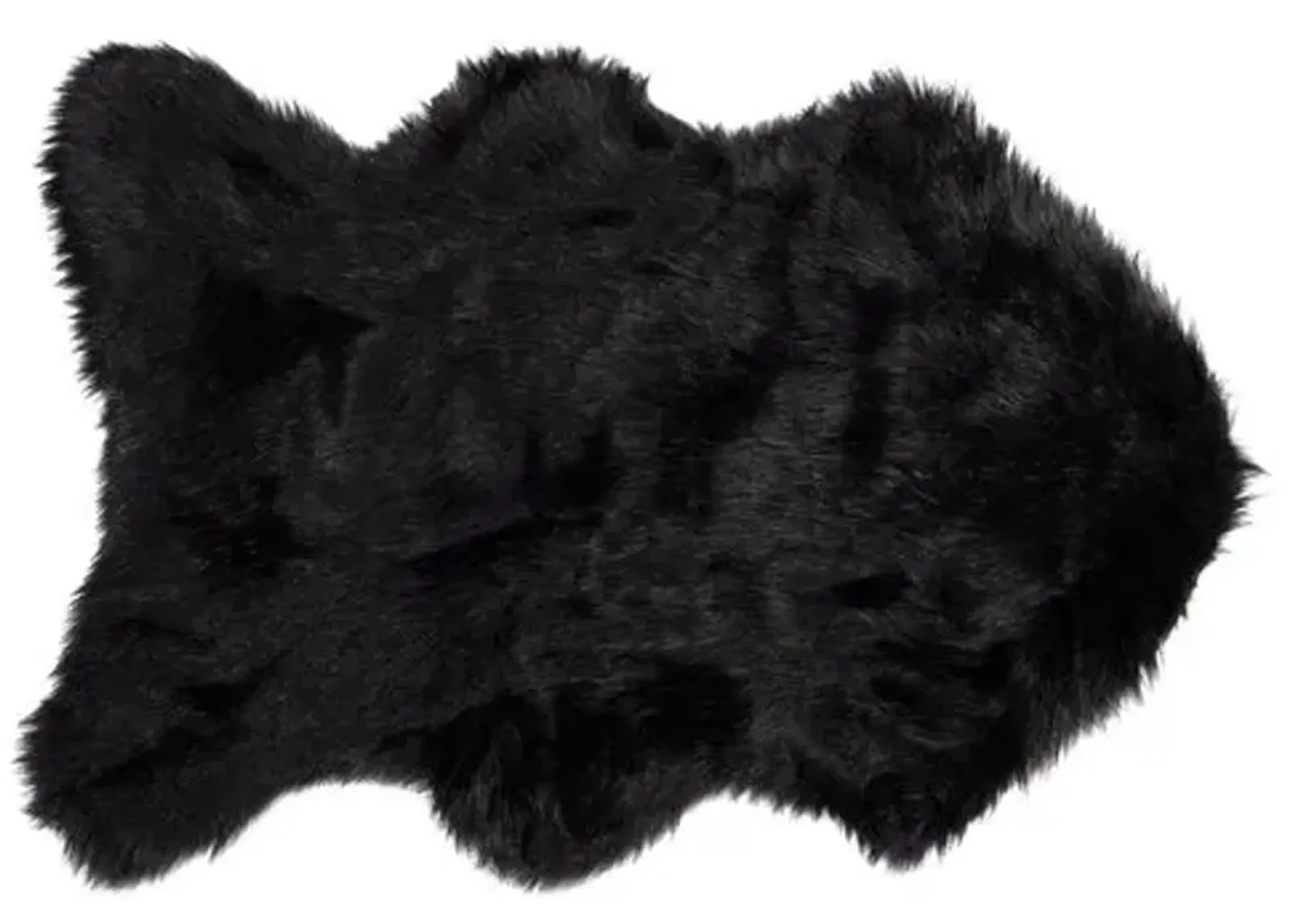 2'x3' Gordon Faux Sheepskin Rug - Black - Black