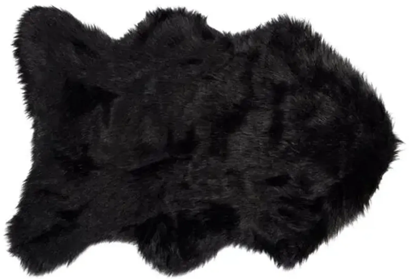 2'x3' Gordon Faux Sheepskin Rug - Black - Black