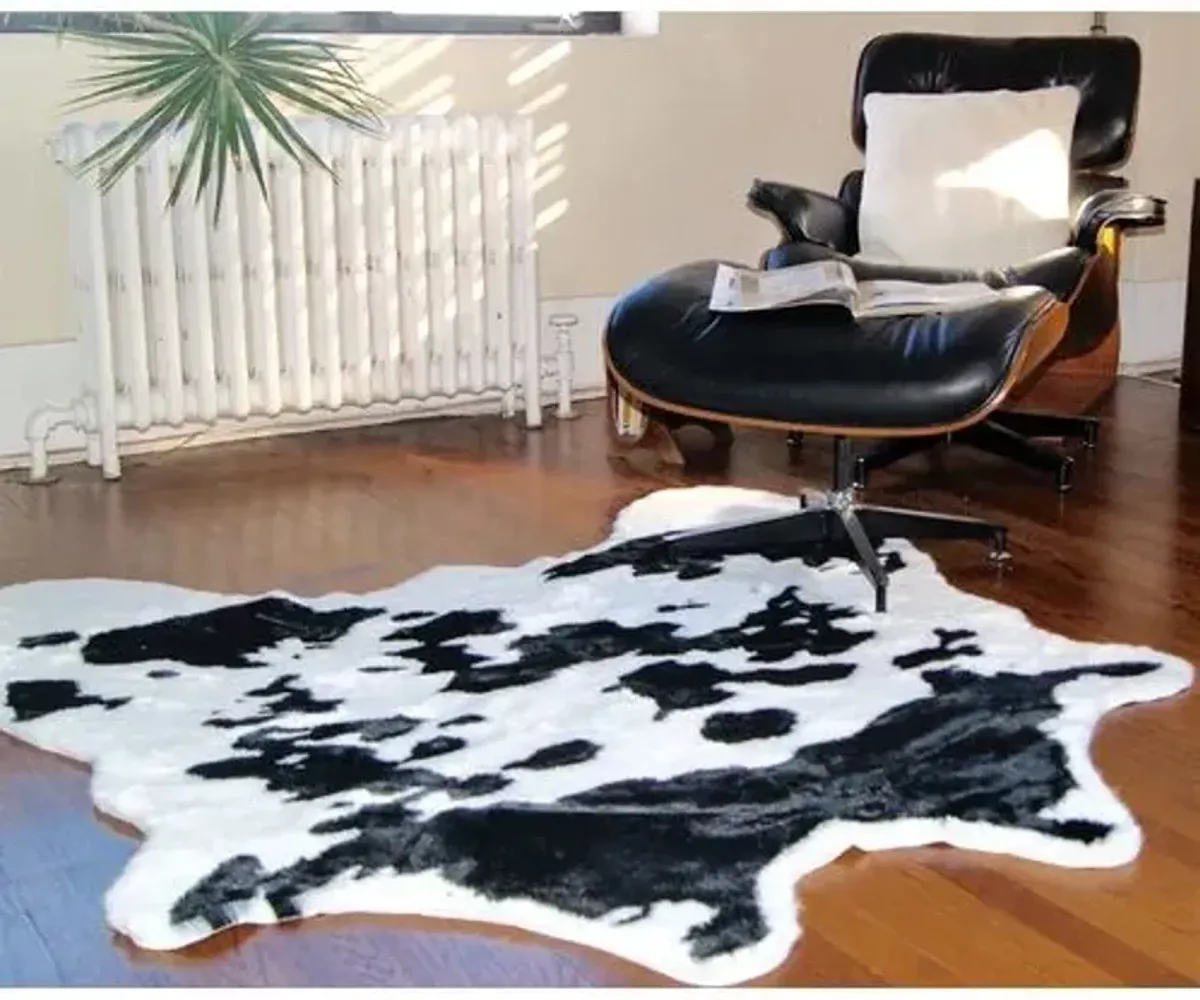 Faux Hide Rug - Sugarland Black/White - Black