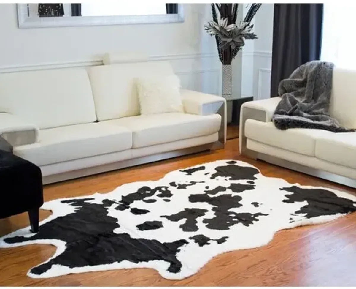 Faux Hide Rug - Sugarland Black/White - Black