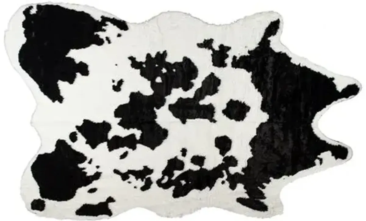 Faux Hide Rug - Sugarland Black/White - Black