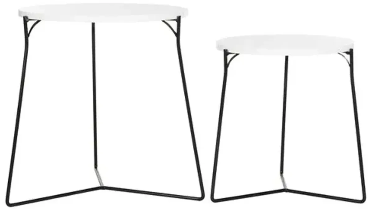 Etten Nesting Side Tables - White/Black