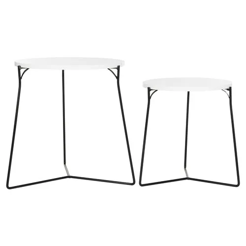 Etten Nesting Side Tables - White/Black