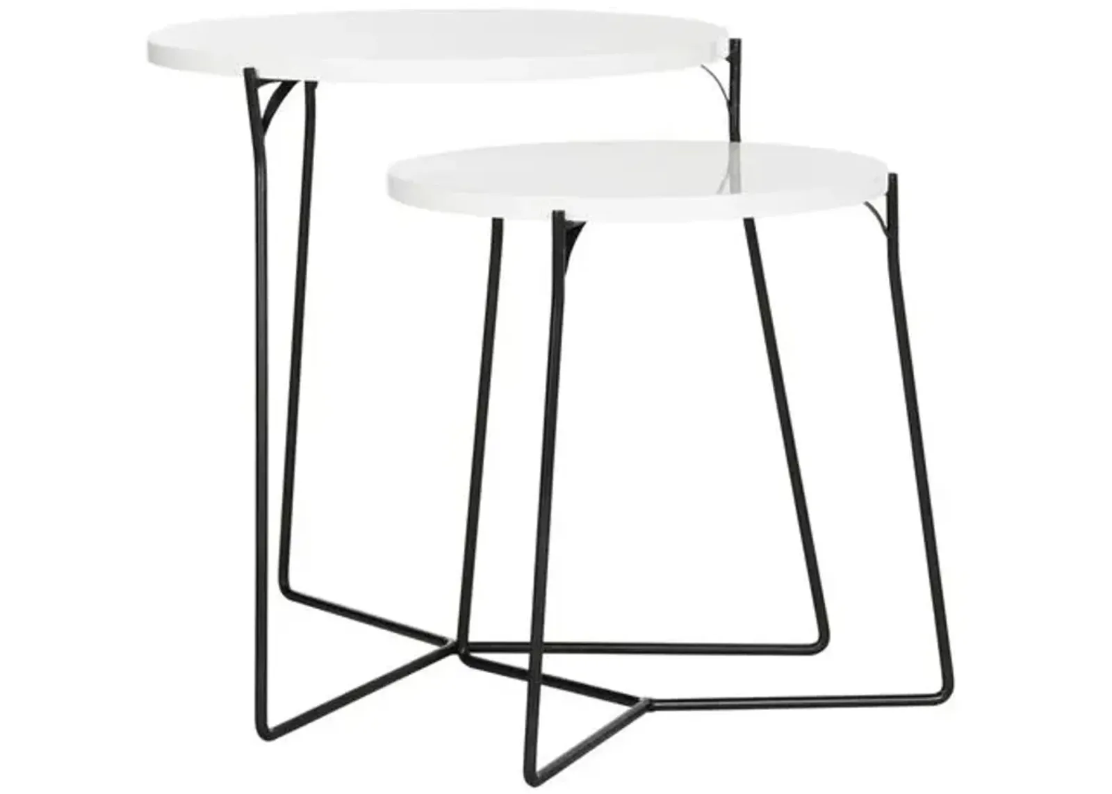 Etten Nesting Side Tables - White/Black