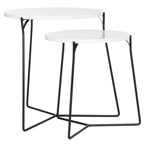 Etten Nesting Side Tables - White/Black