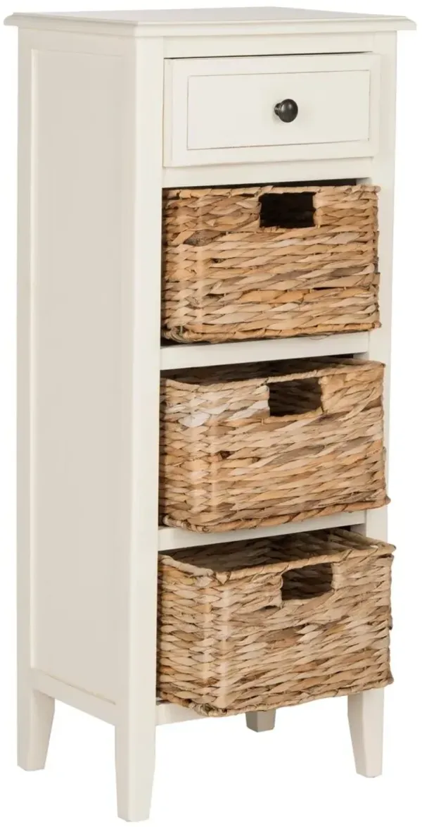 Michaela Side Table, Distressed White