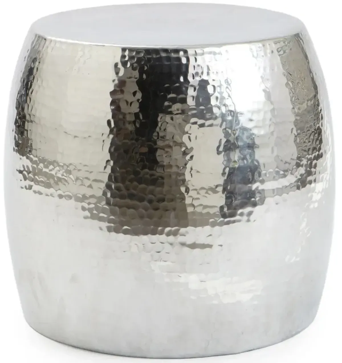 Dixon Hammered Stool, Silver