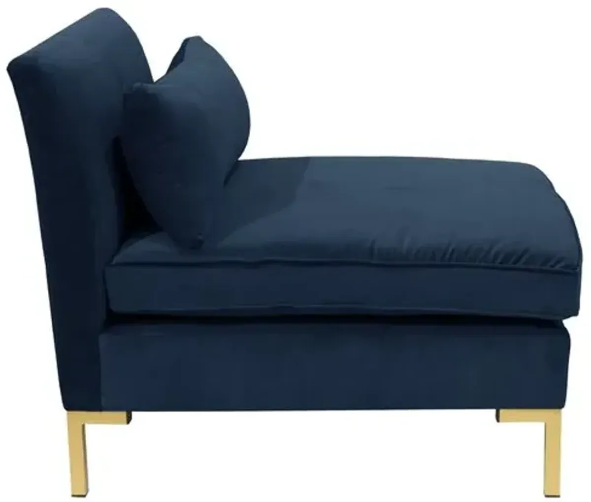 Marceau Velvet Slipper Chair - Handcrafted - Blue