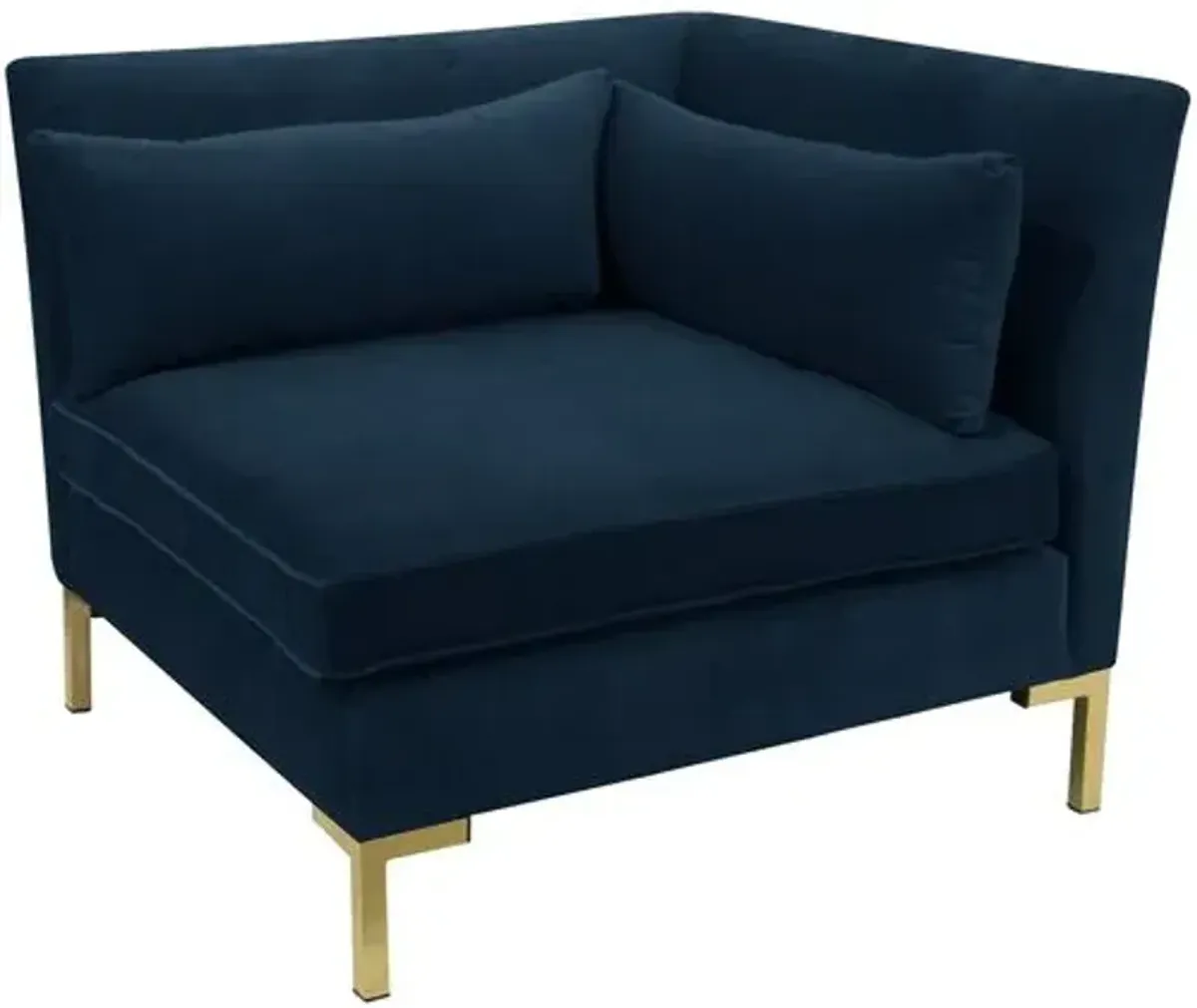 Marceau Velvet Corner Chair - Blue