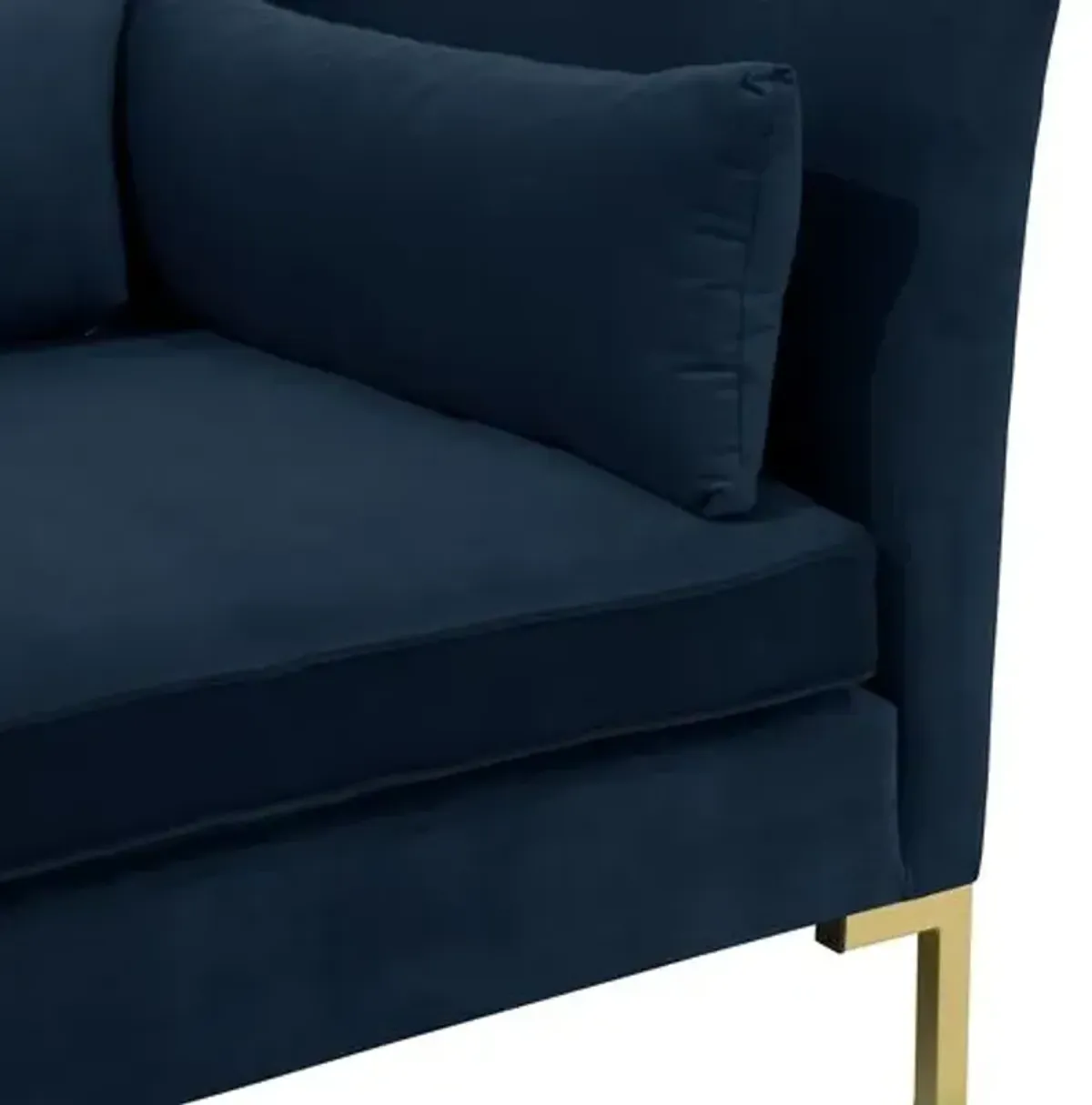 Marceau Velvet Corner Chair - Blue