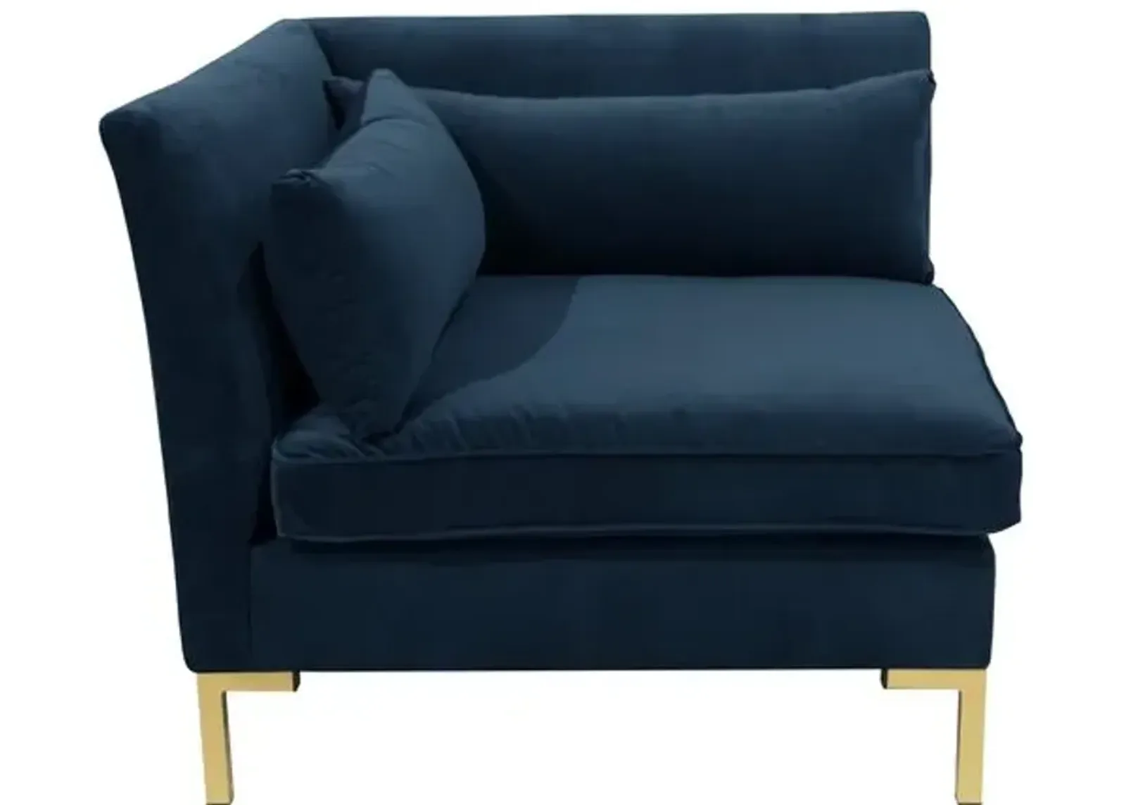 Marceau Velvet Corner Chair - Blue