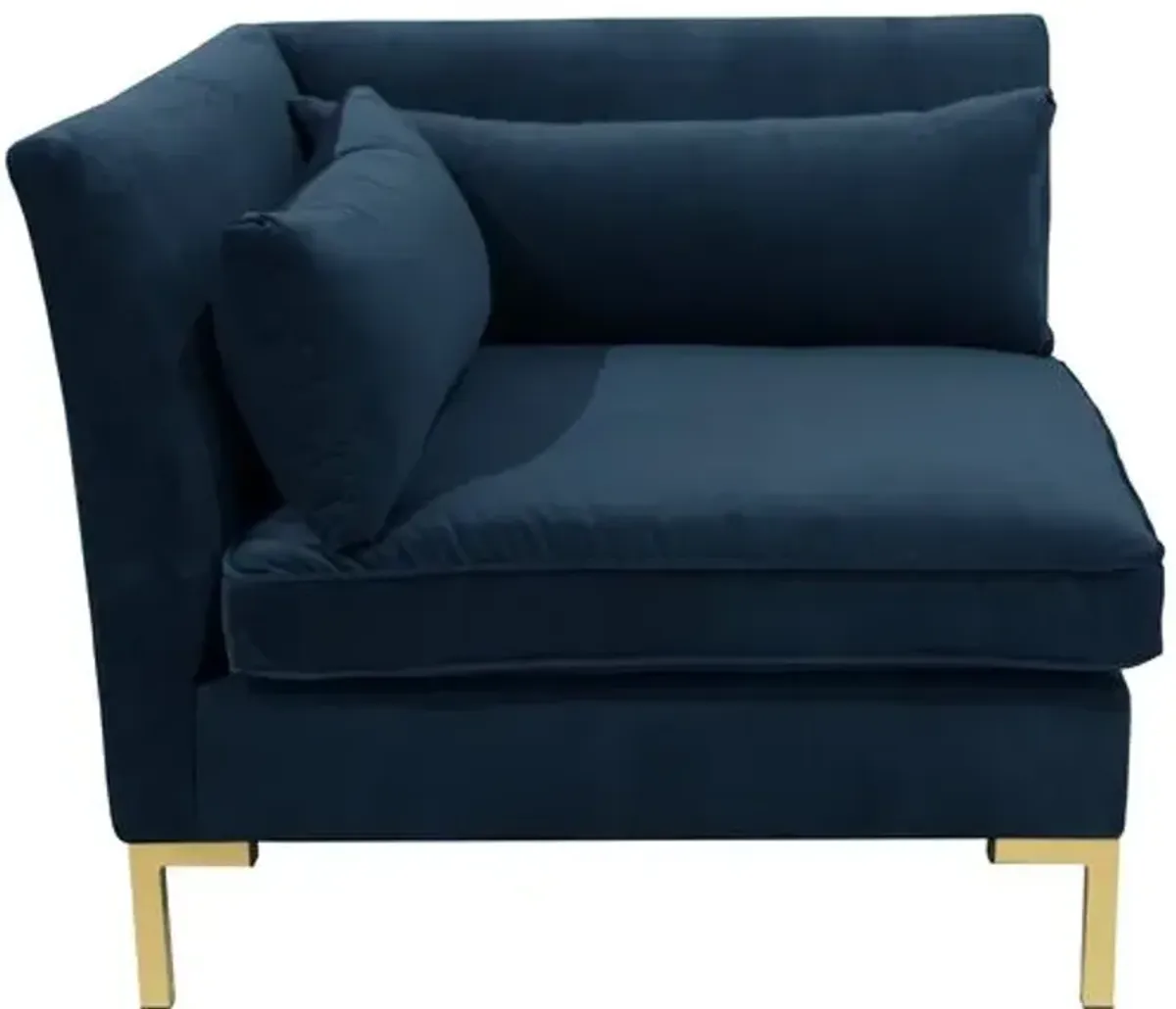 Marceau Velvet Corner Chair - Blue