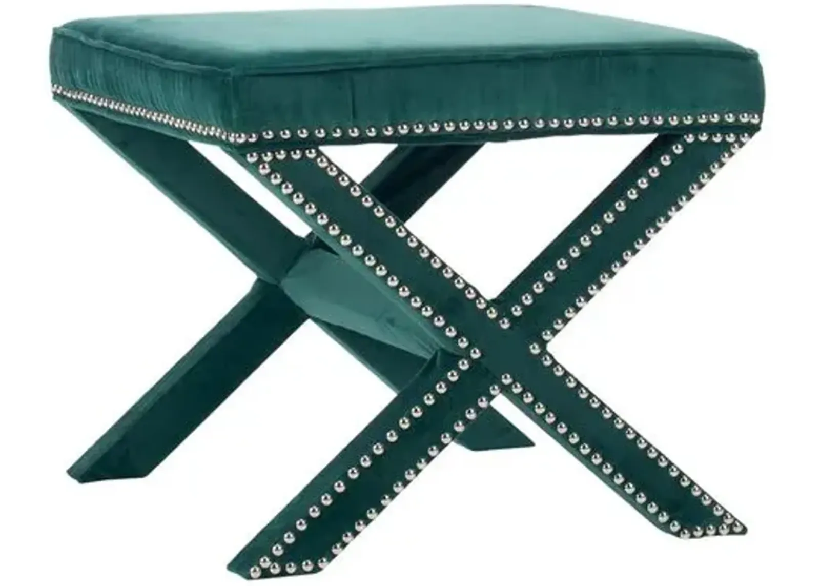 Palmer Ottoman - Marine/Silver - Green