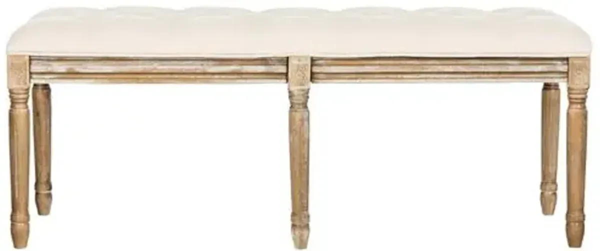 Rocha Tufted Bench - Beige Linen