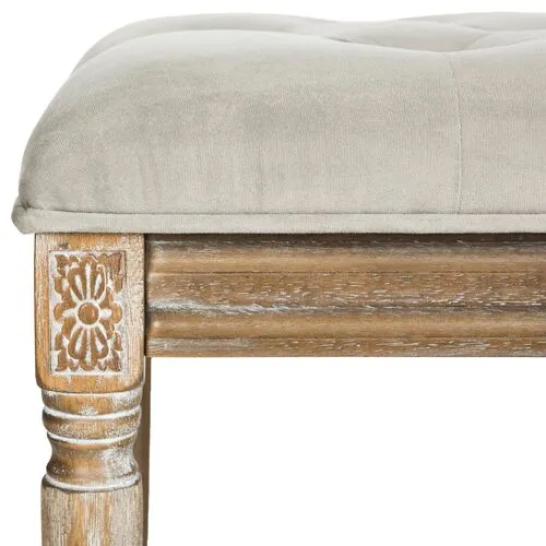 Rocha Tufted Bench - Gray Velvet