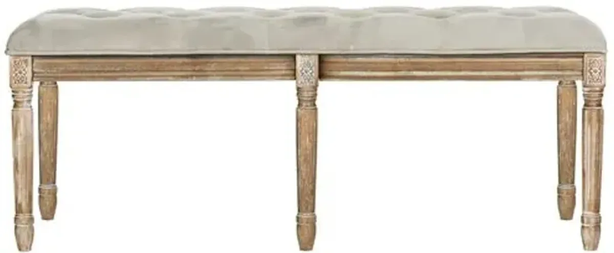 Rocha Tufted Bench - Gray Velvet