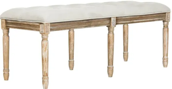 Rocha Tufted Bench, Gray Velvet