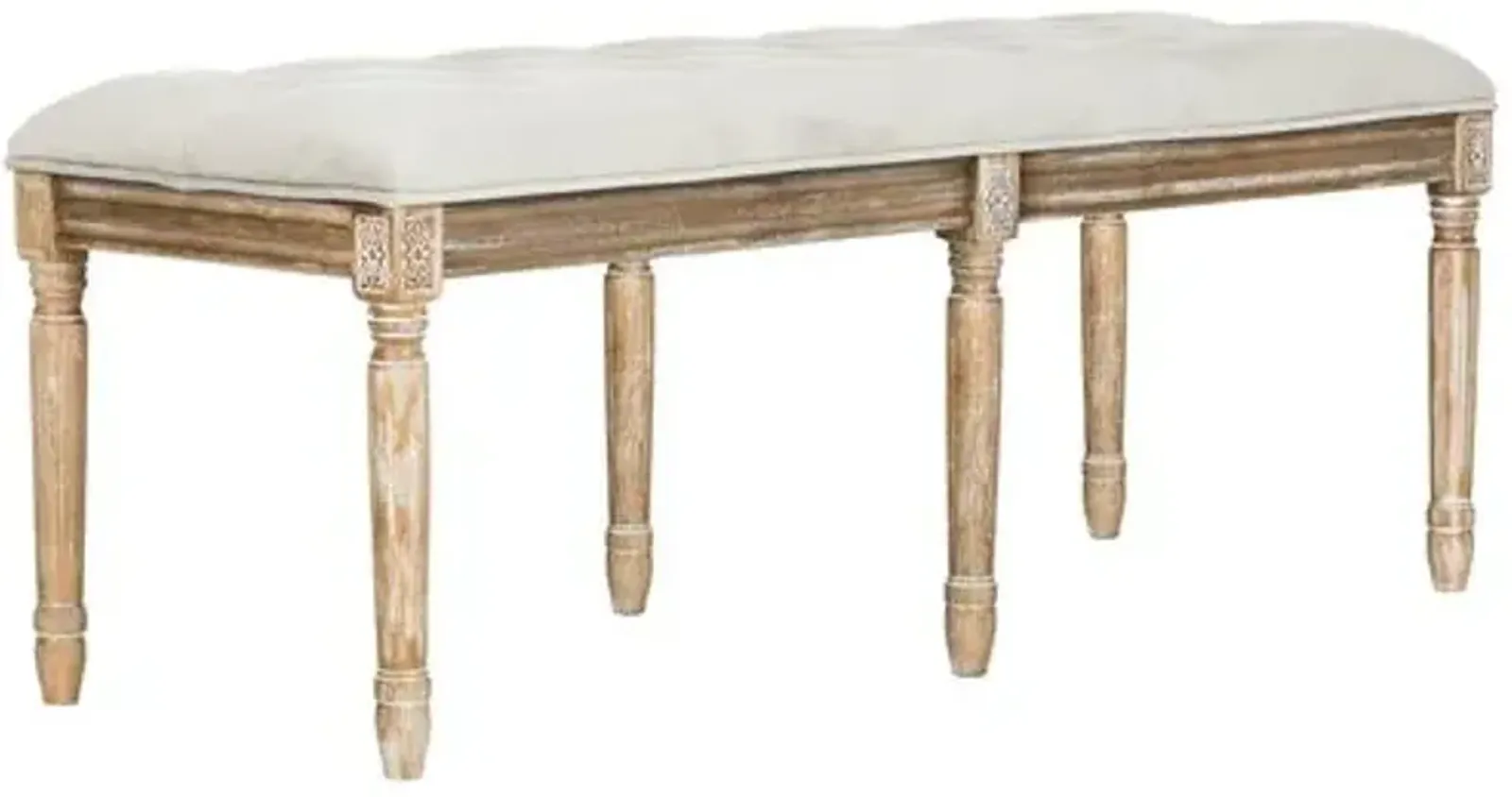 Rocha Tufted Bench - Gray Velvet