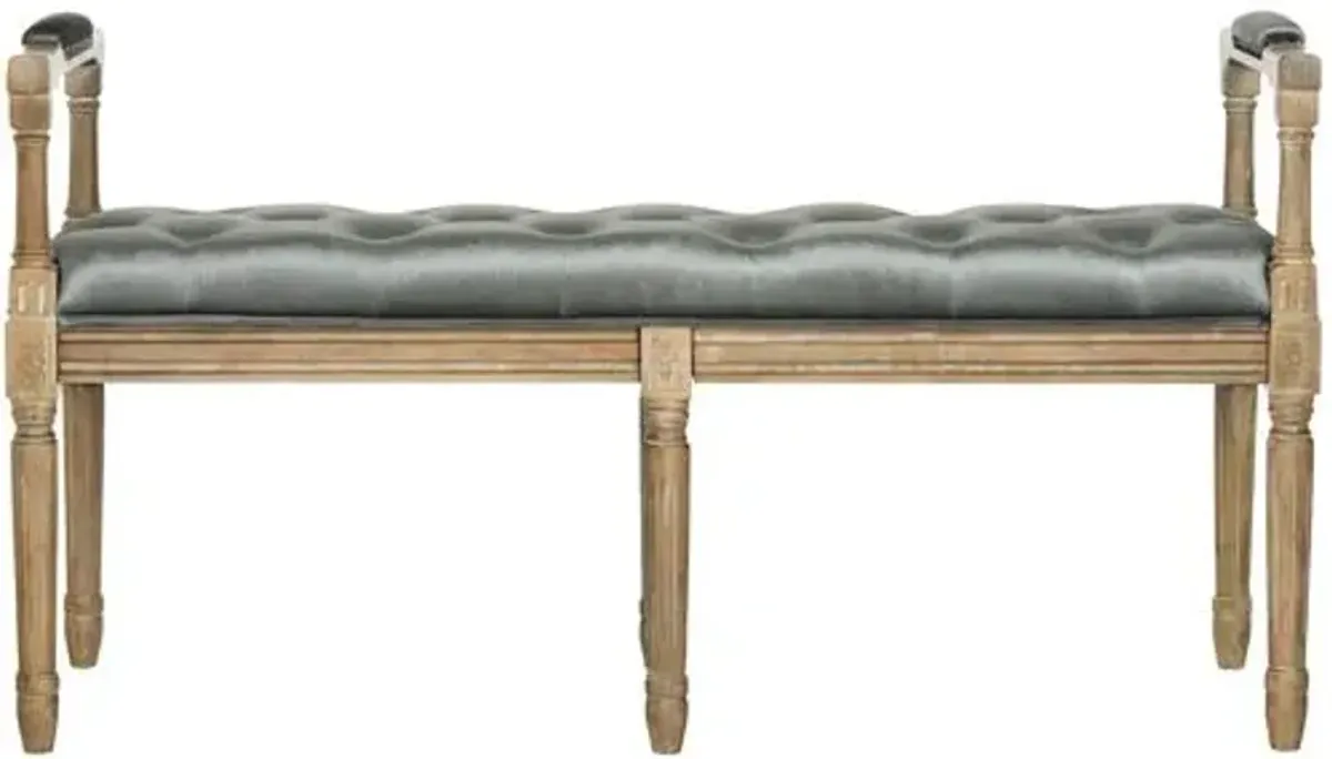 Leilani Bench - Gray Velvet