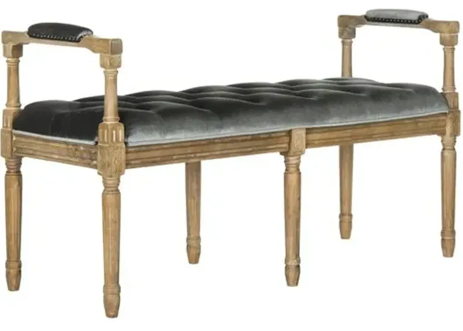 Leilani Bench - Gray Velvet