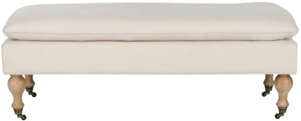Nikolette Pillow-Top Bench, Cream