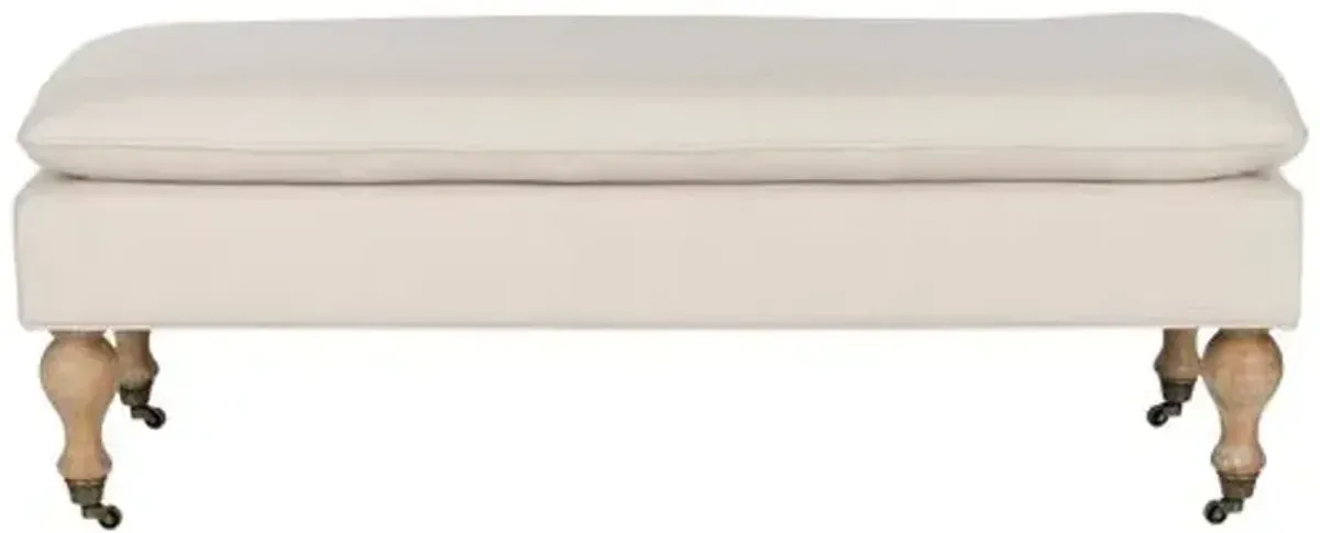 Nikolette Pillow-Top Bench - Cream