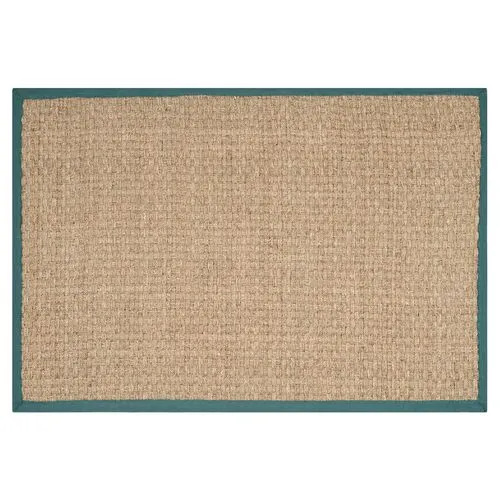 Malcom Sea-Grass Rug - Teal - Beige - Beige