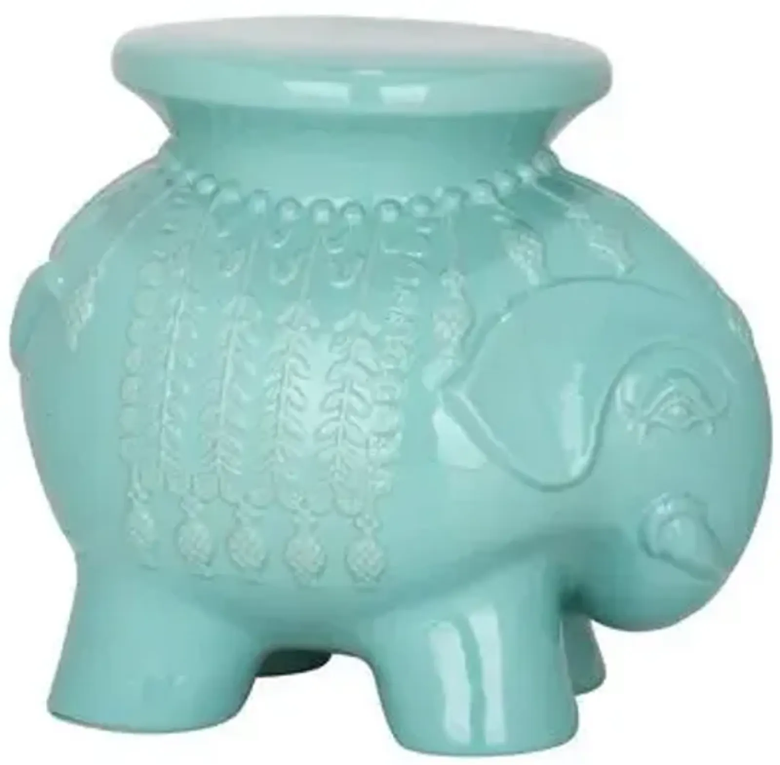 Elephant Garden Stool - Aqua