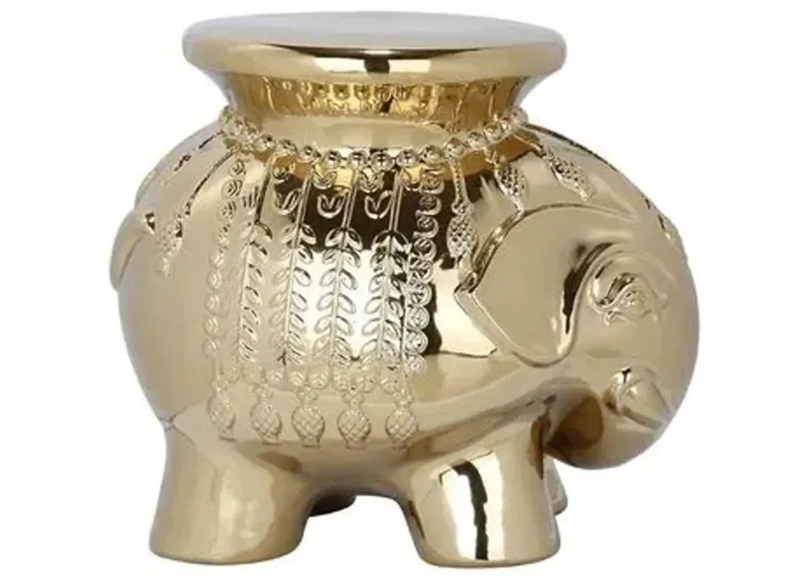 Elephant Garden Stool - Gold