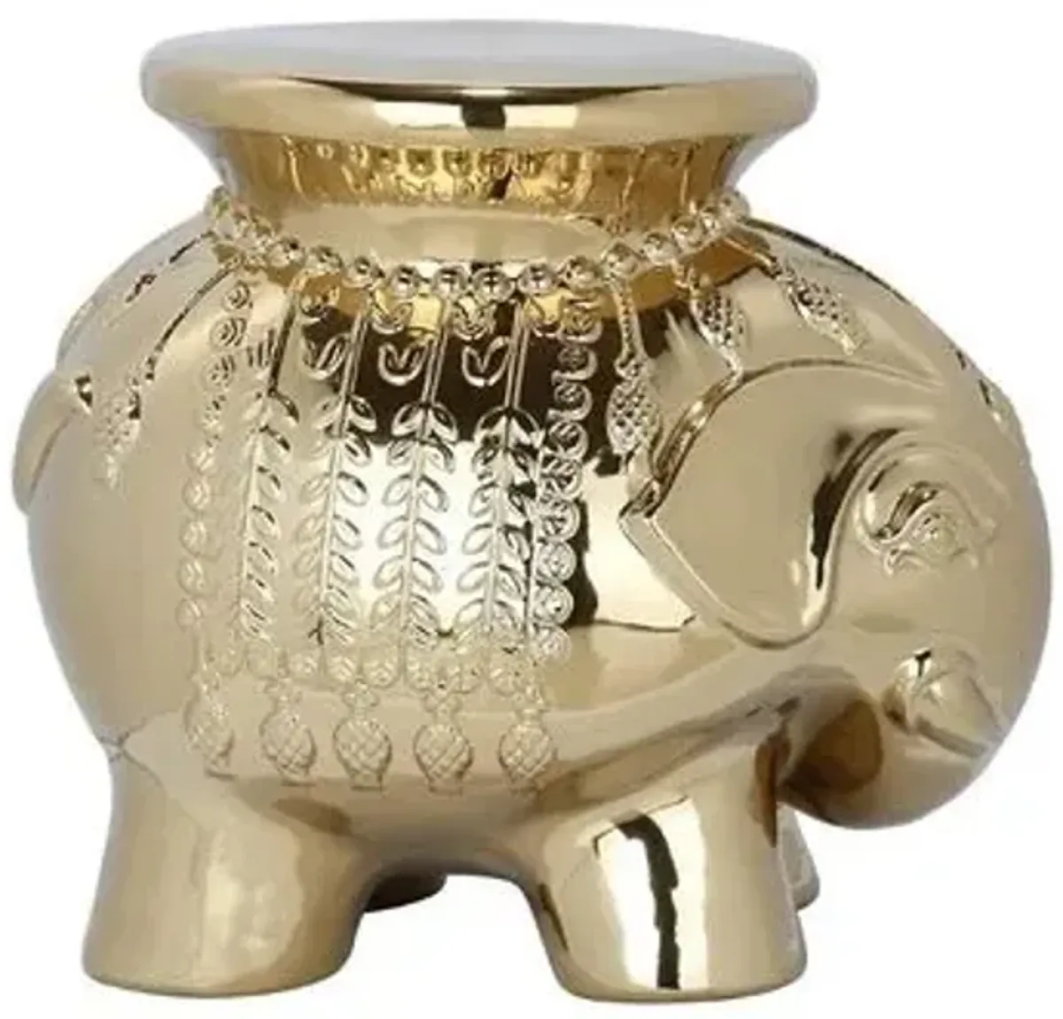 Elephant Garden Stool - Gold