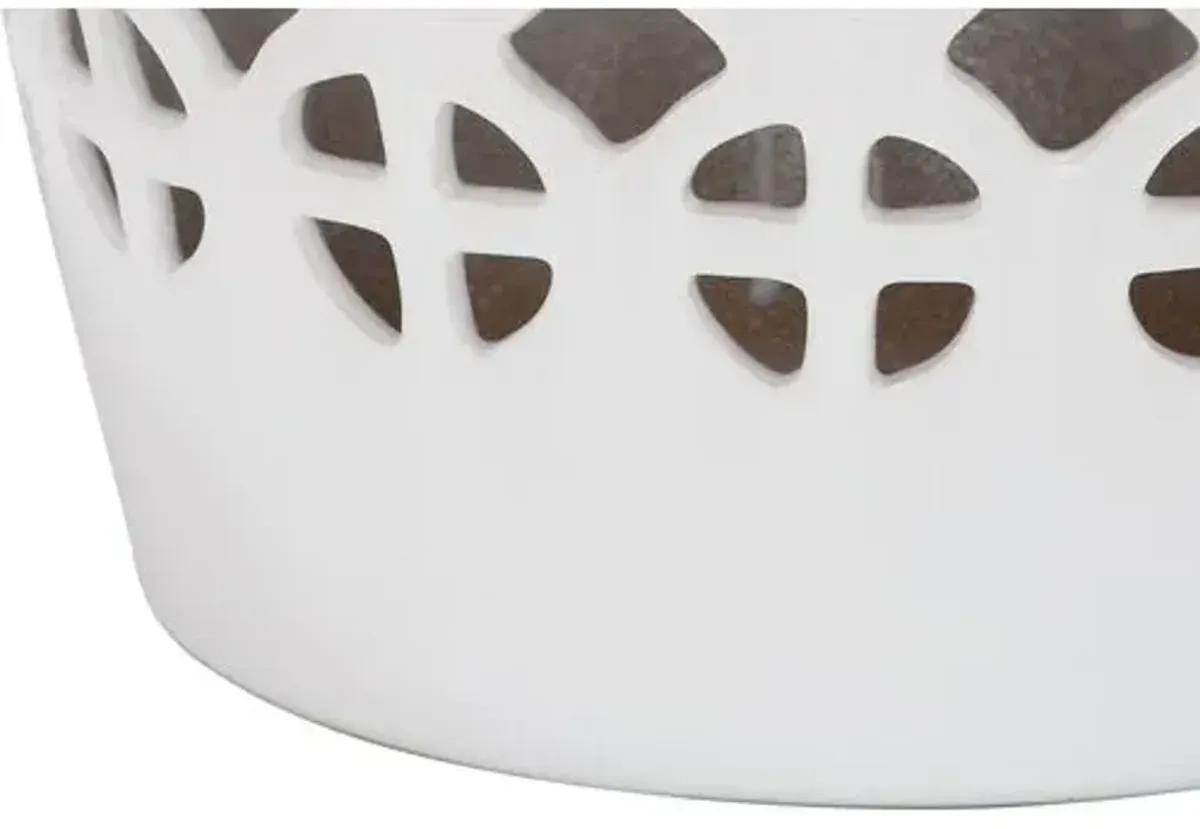 Janera Garden Stool - White