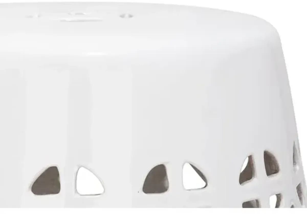 Janera Garden Stool - White