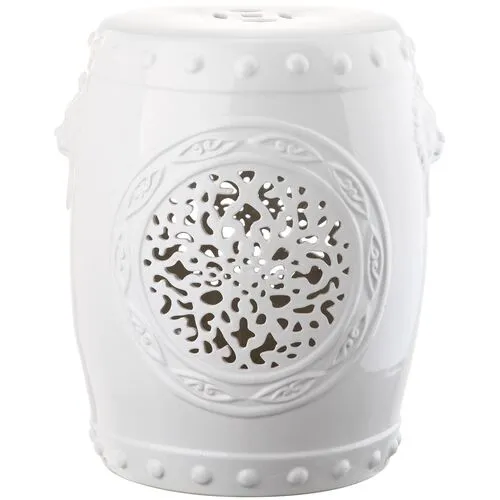 Monroe Garden Stool - White