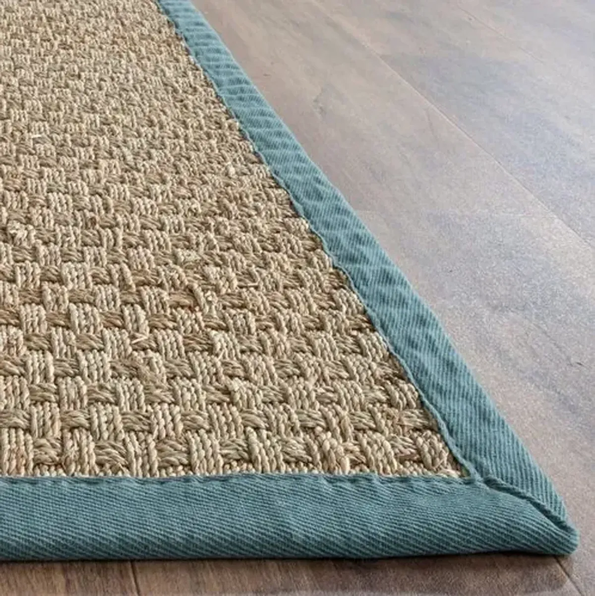 Malcom Sea-Grass Rug - Teal - Beige - Beige