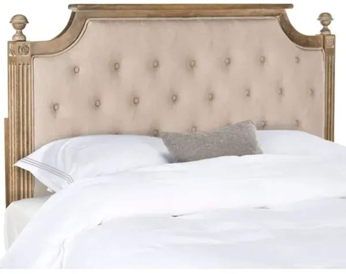 Hamel Tufted Headboard - Taupe Linen - Beige