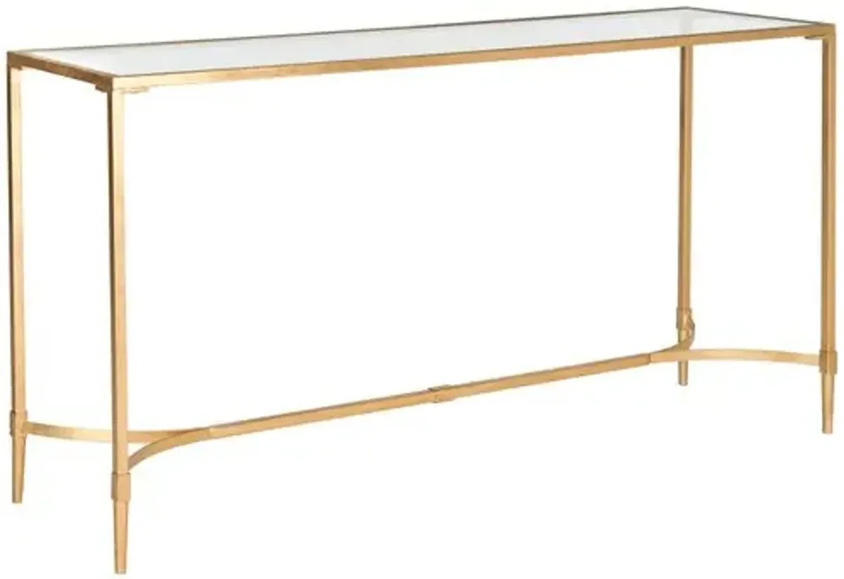 Morgan Glass Top Console Table - Gold